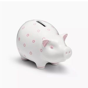 Tiffany & Co. Dot Piggy Bank, Pink Accents, NIB